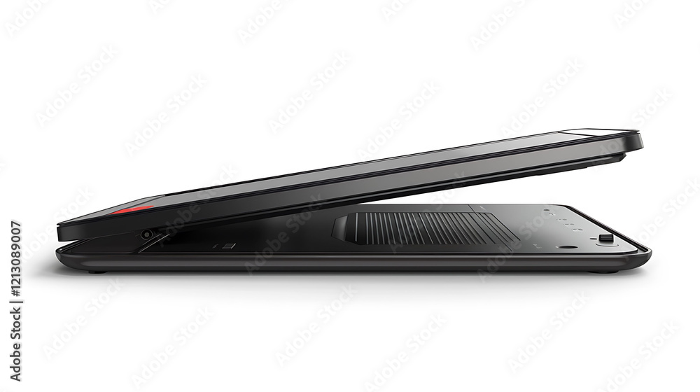 A portable document scanner with a slim and foldable design on a white background A portable document scanner with a slim and foldable design on a white background