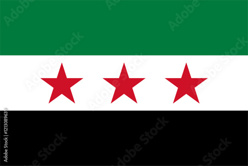 Vector image of the national flag of Syria, also known as the Independence Flag.