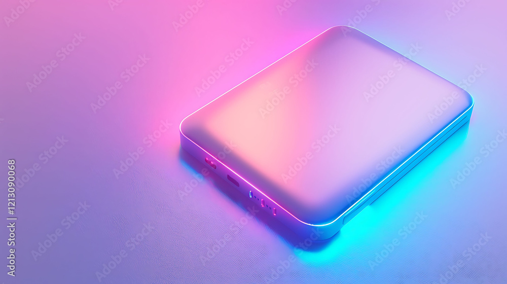 A portable power bank with LED indicators and a matte finish on a white background A portable power bank with LED indicators and a matte finish on a white background