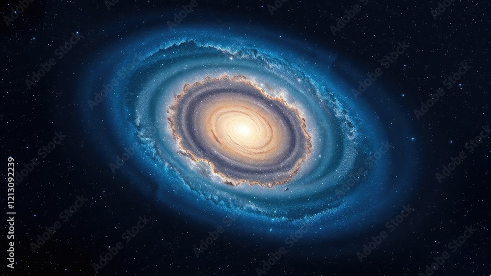 Fototapeta premium A stunning spiral galaxy with thousands of bright stars set against the backdrop of a distant nebula, nebula, space scene