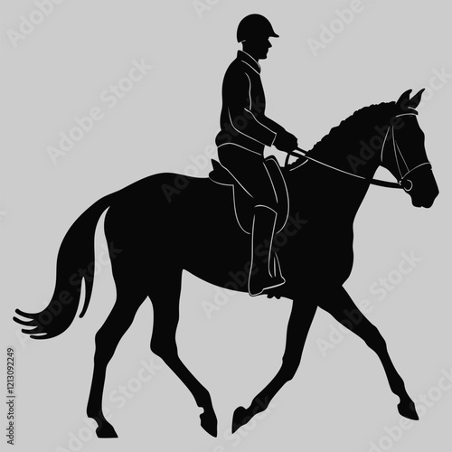 a man riding a horse silhouette vector design art and illustration