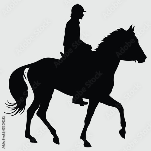 a man riding a horse silhouette vector design art and illustration