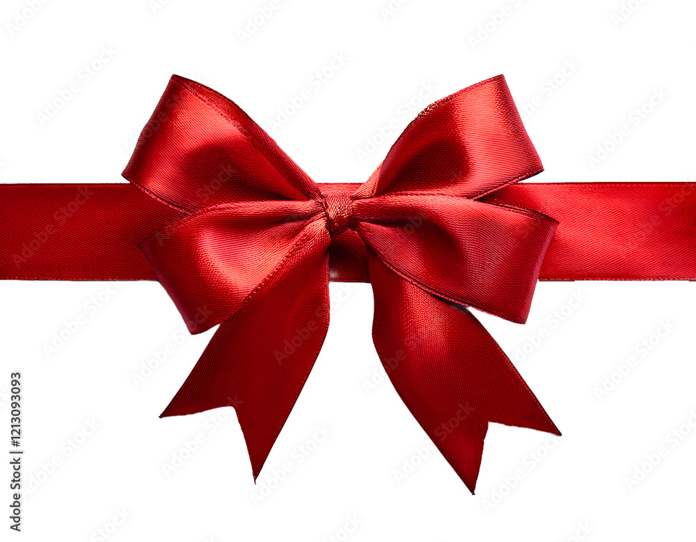 Fototapeta premium Red bow isolated on white, red ribbon
