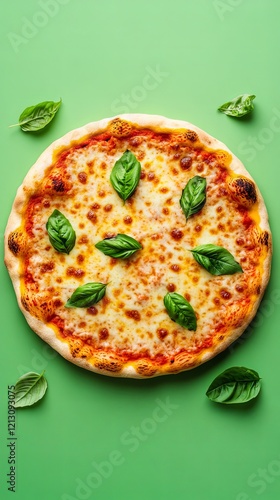 Aromatic Italian Pizza with Fresh Basil