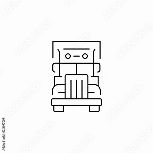 american truck icon sign vector