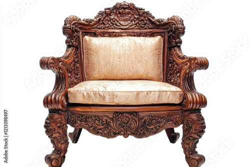 Chair from a dining room alone against white background