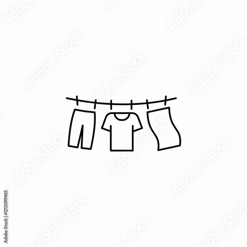 laundry line icon sign vector