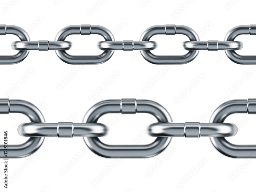 Seamless silver chain pattern on transparent background. 3D illustration Seamless silver chain pattern on transparent background. 3D illustration