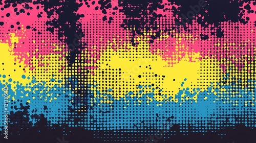 Colorful halftone dots abstract textured background design.