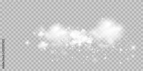 Fog or smoke isolated transparent special effect. White vector cloudiness, mist or smog background. Vector illustration	