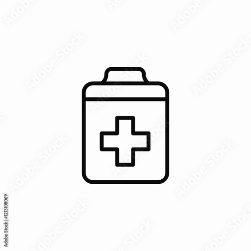essential medicine kit icon sign vector