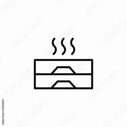 pizza box stack icon sign vector