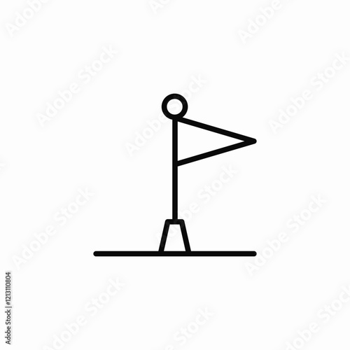ski route flags icon sign vector