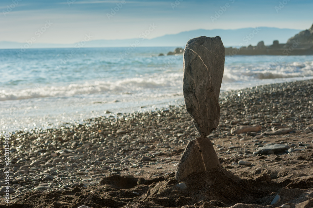 The art of displaying stones in a seemingly weightless or balanced state is called stone balancing. It is a form of land art where stones are arranged on top of each other in intricate arrangements The art of displaying stones in a seemingly weightless or balanced state is called stone balancing. It is a form of land art where stones are arranged on top of each other in intricate arrangements