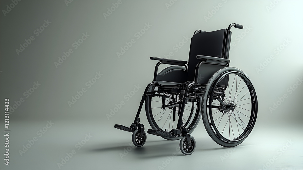 Fototapeta premium origami style A clean black wheelchair armrest