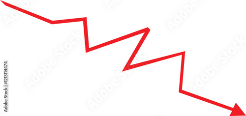 red arrow graph red arrow business graph going down 