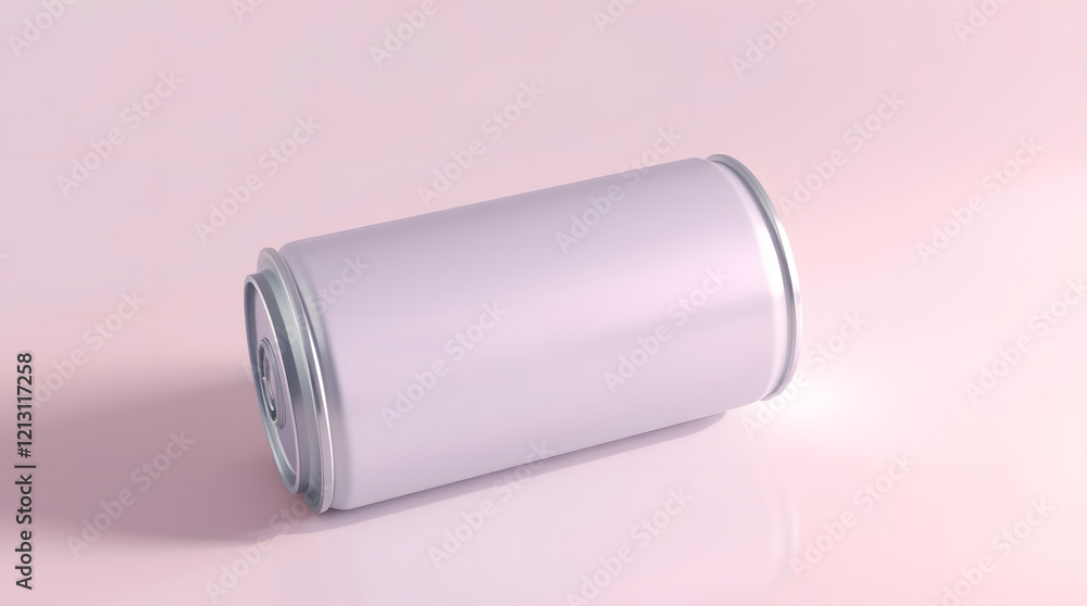Can mockup in a horizontal position on a pink background Can mockup in a horizontal position on a pink background
