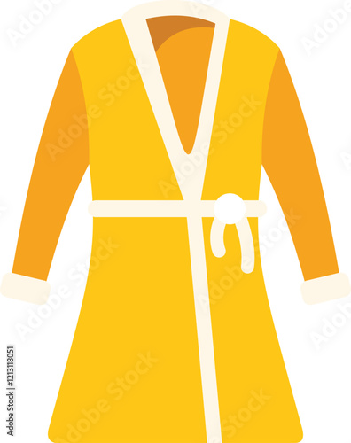 This bathrobe illustration evokes the feeling of relaxing at a spa or hotel