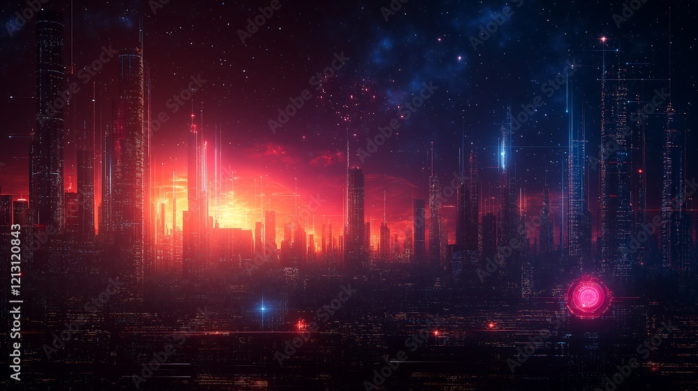 Naklejka premium Futuristic digital patterns