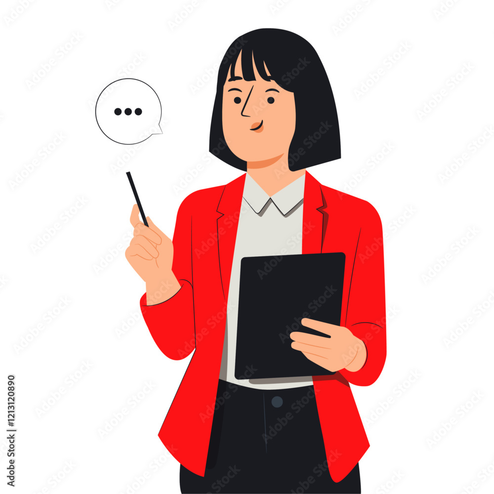 woman with speech bubble design vector flat design woman with speech bubble design vector flat design