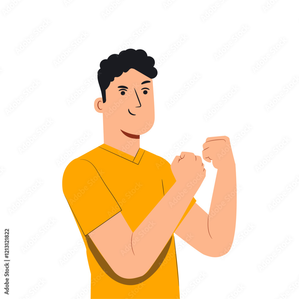 man fighting vector flat design man fighting vector flat design