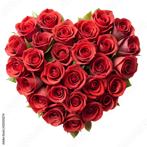 Wallpaper Mural bouquet of  red roses heart shaped top view,  soft focus isolated on the transparent background Torontodigital.ca