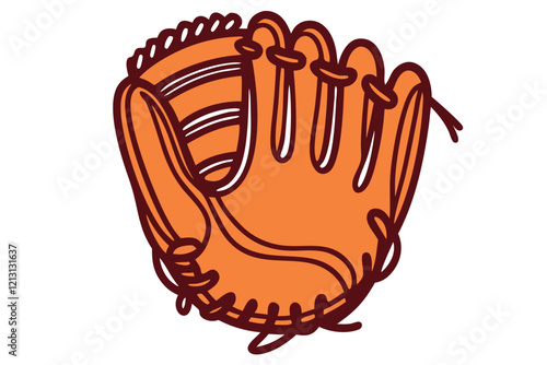 Baseball glove line art icon. Clipart image isolated on background.
