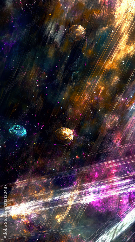 Obraz premium Experience the Wonder of Deep Space With Vibrant Nebulae Illuminating the Cosmic Void