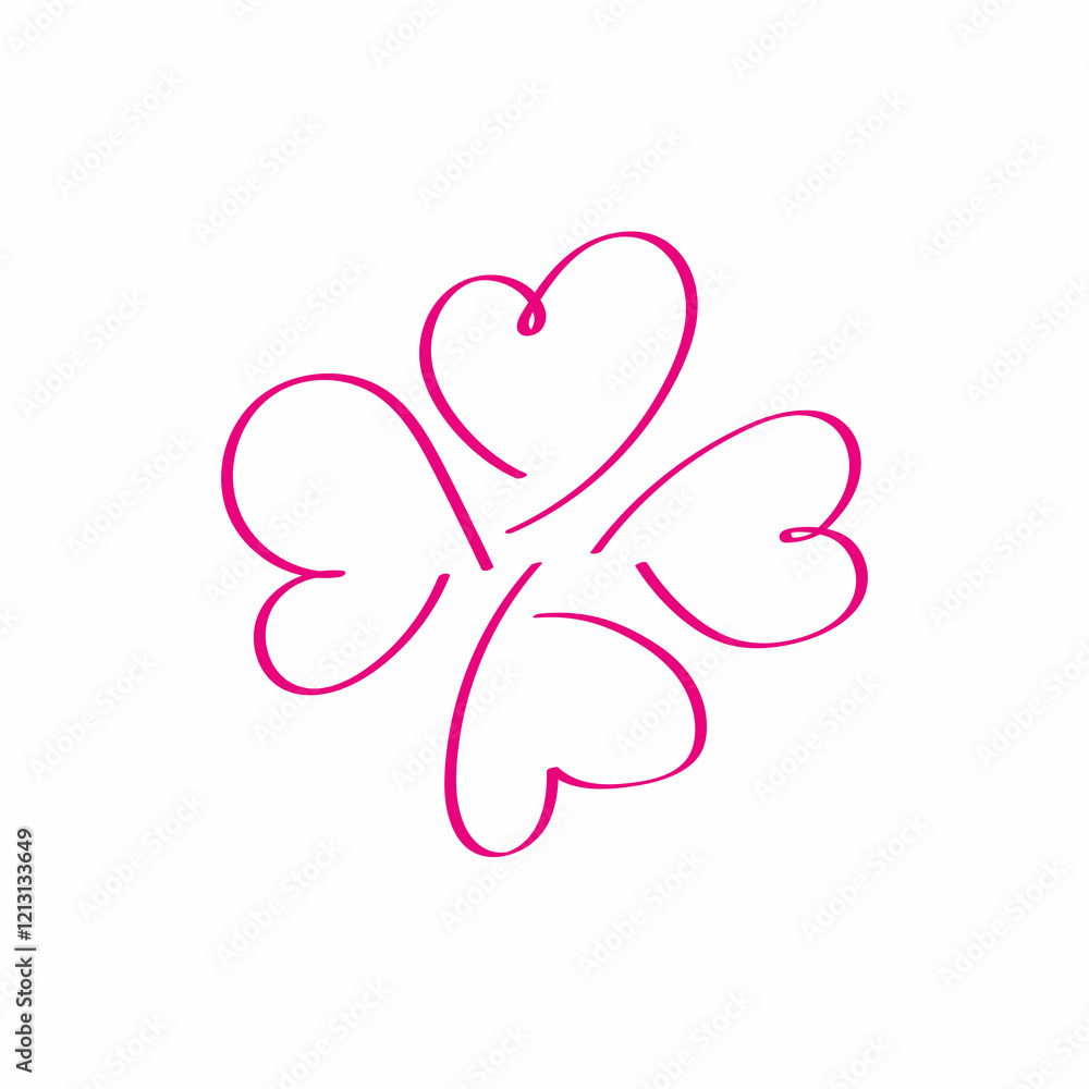 Line style heart shaped clover four petals love. Clover for St. Patrick's Day, symbol bringing good luck. Outline graphics hand drawn Line style heart shaped clover four petals love. Clover for St. Patrick's Day, symbol bringing good luck. Outline graphics hand drawn