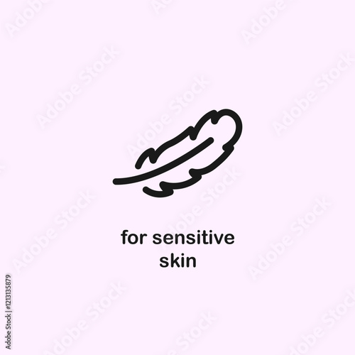 Sensitive skin icon. Hypoallergenic tested icon
