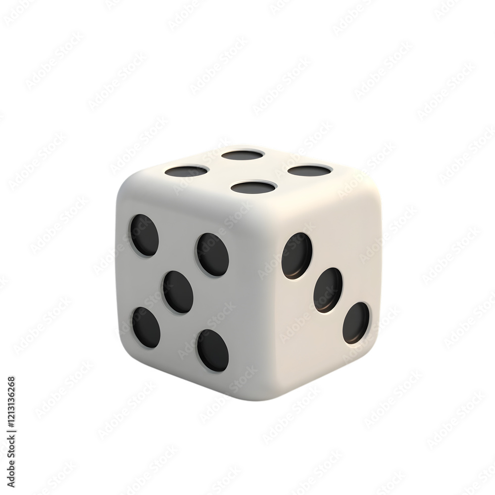 classic white dice with black dots isolated on a clean white background, ideal for games, educational tools classic white dice with black dots isolated on a clean white background, ideal for games, educational tools