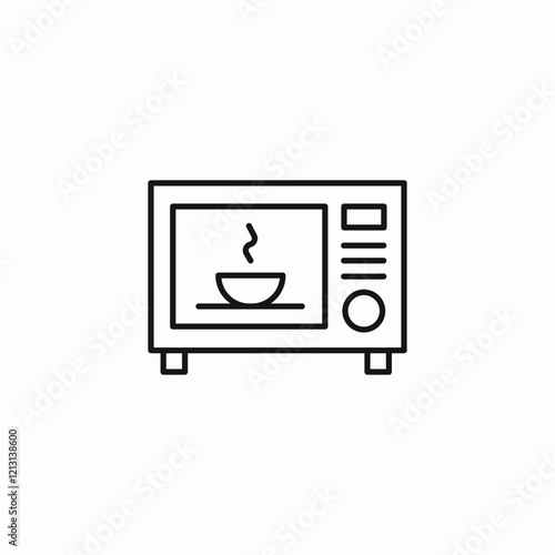 bowl microwave icon sign vector