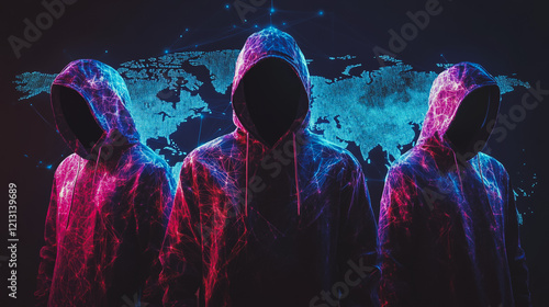 Hacker are planning to hack and attack networks and cyber security systems.team people innovation connection of line from nail node to node on map background , networking concept