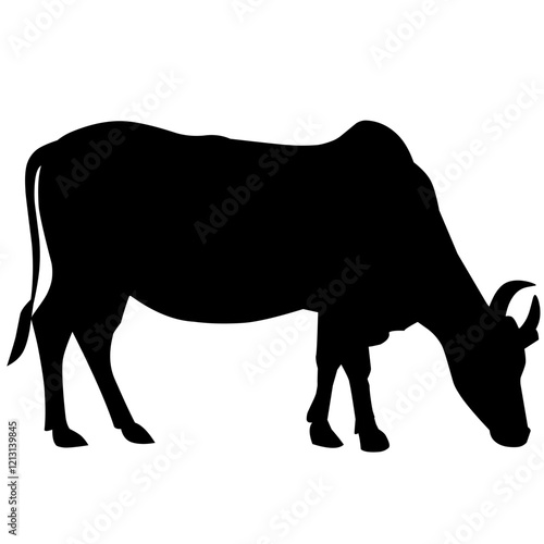 silhouette of a cow