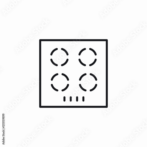 flameless kitchen stove icon sign vector