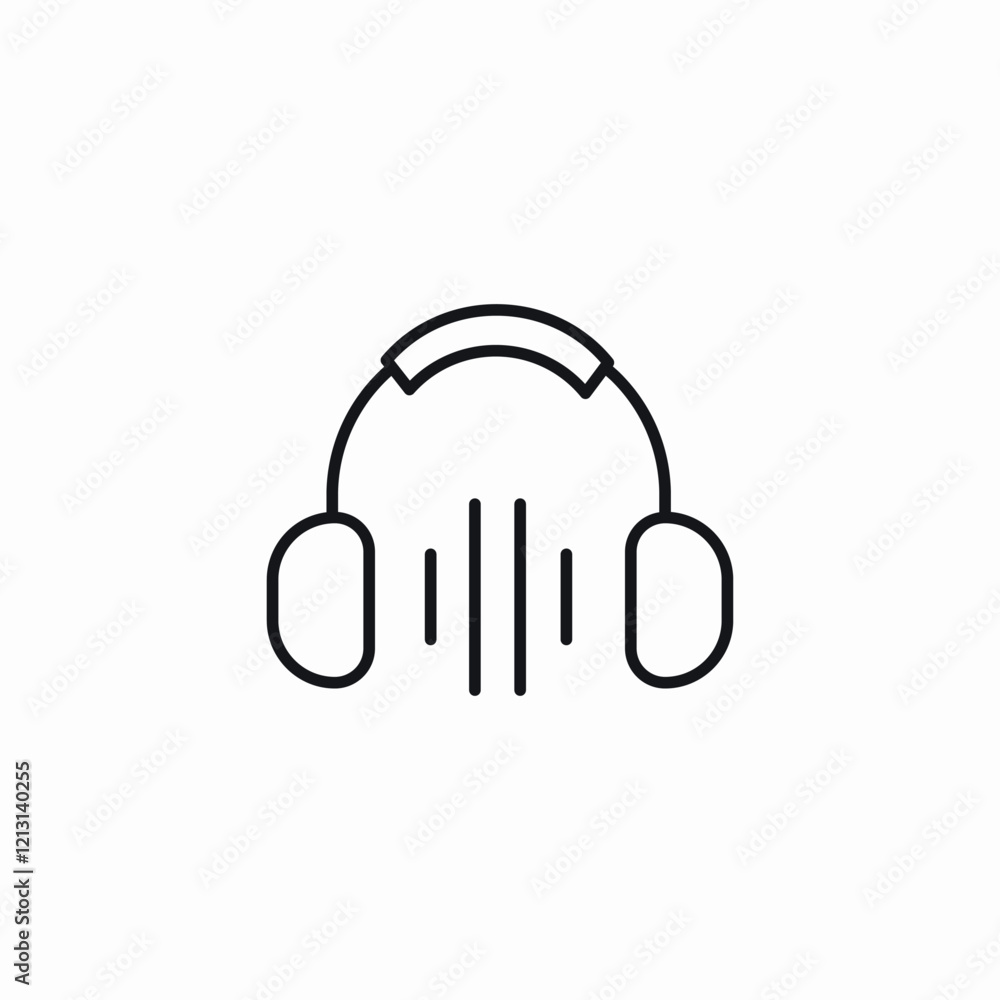 headset sound icon sign vector headset sound icon sign vector