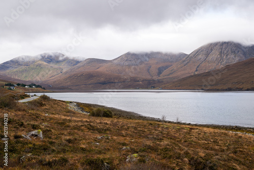 landscape with lake and clouds