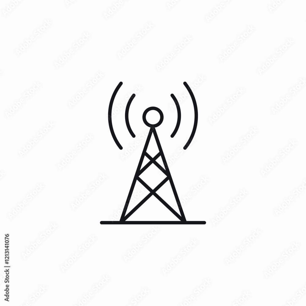 large signal tower icon sign vector large signal tower icon sign vector