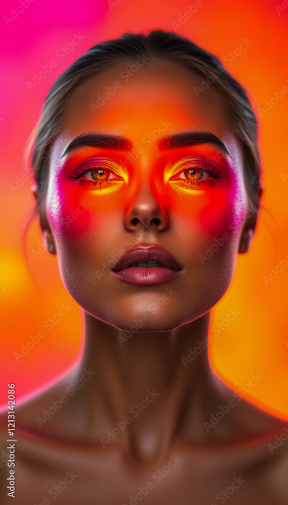 Striking neon-inspired makeup with bold magenta tones and a glowing, high-energy aesthetic. Striking neon-inspired makeup with bold magenta tones and a glowing, high-energy aesthetic.