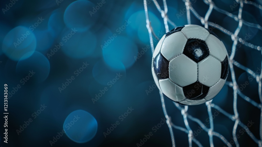 Fototapeta premium Football soccer ball on field