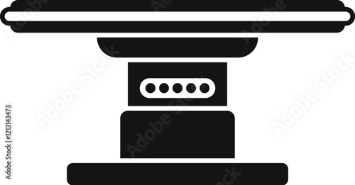 Operating table symbolizes medical procedures, examinations, and patient well being in healthcare settings