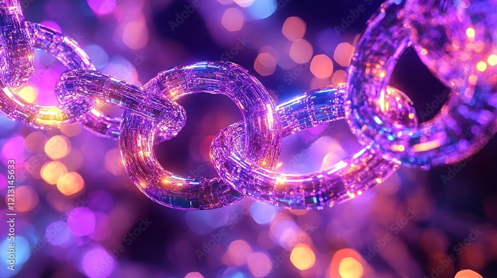 Abstract glowing blockchain links illustrating the future of advanced digital encryption Abstract glowing blockchain links illustrating the future of advanced digital encryption