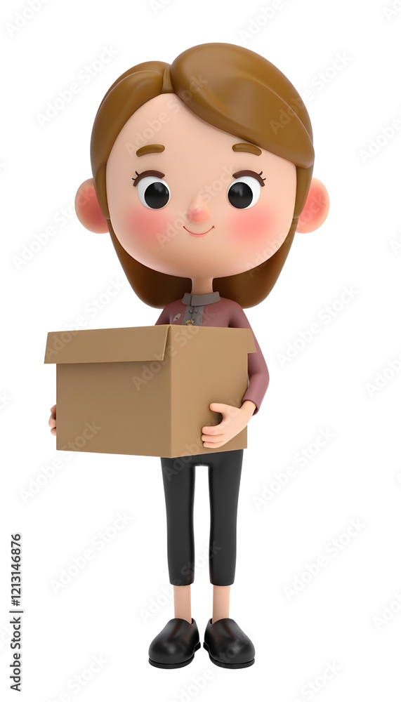 Delivery Woman with Package transparent background Delivery Woman with Package transparent background