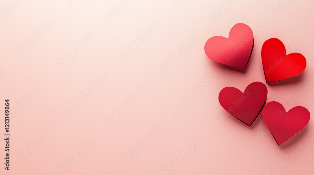 paper hearts on pink background, valantine's day paper hearts on pink background, valantine's day