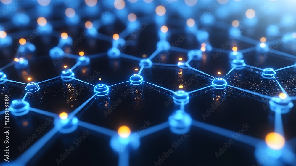 A futuristic digital image of intricate glowing nodes forming a mesmerizing pattern. A futuristic digital image of intricate glowing nodes forming a mesmerizing pattern.