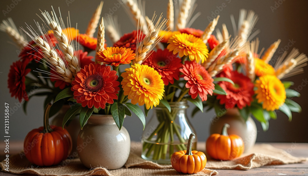 custom made wallpaper toronto digitalAutumn floral arrangement with orange and yellow flowers
