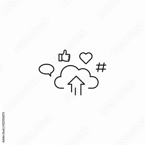 reaction upload icon sign vector