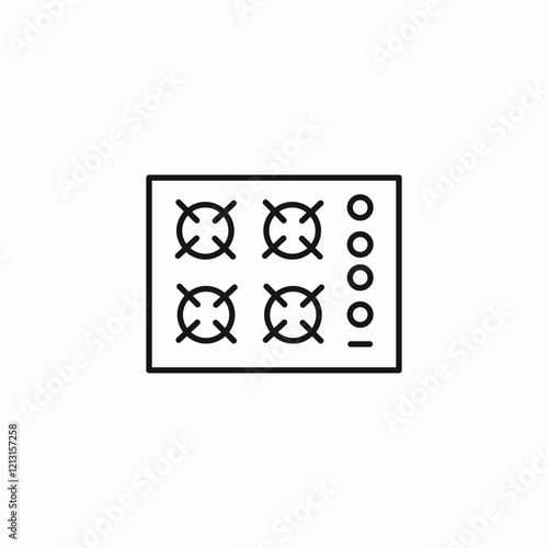 traditional kitchen stove icon sign vector