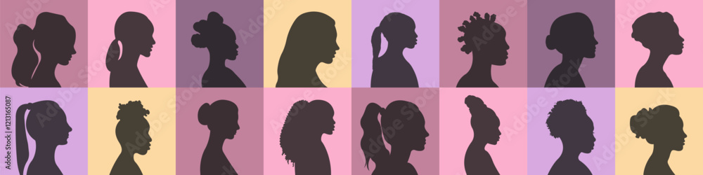 Silhouettes of women.Vector illustration. Silhouettes of women.Vector illustration.