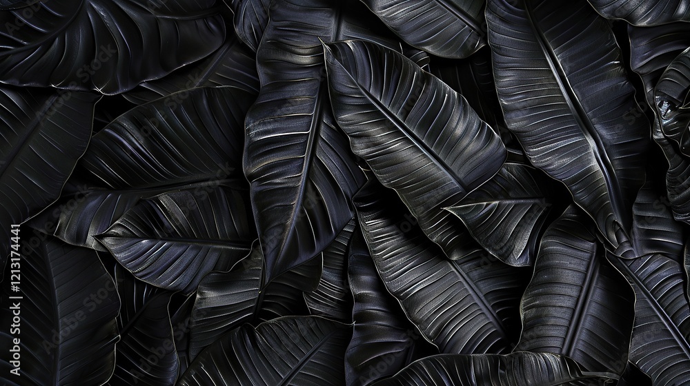 Obraz premium Abstract black leaf texture background